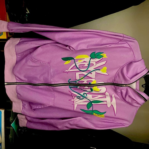 Purple “Real Is Rare” Mens Medium size zip up - Picture 1 of 2
